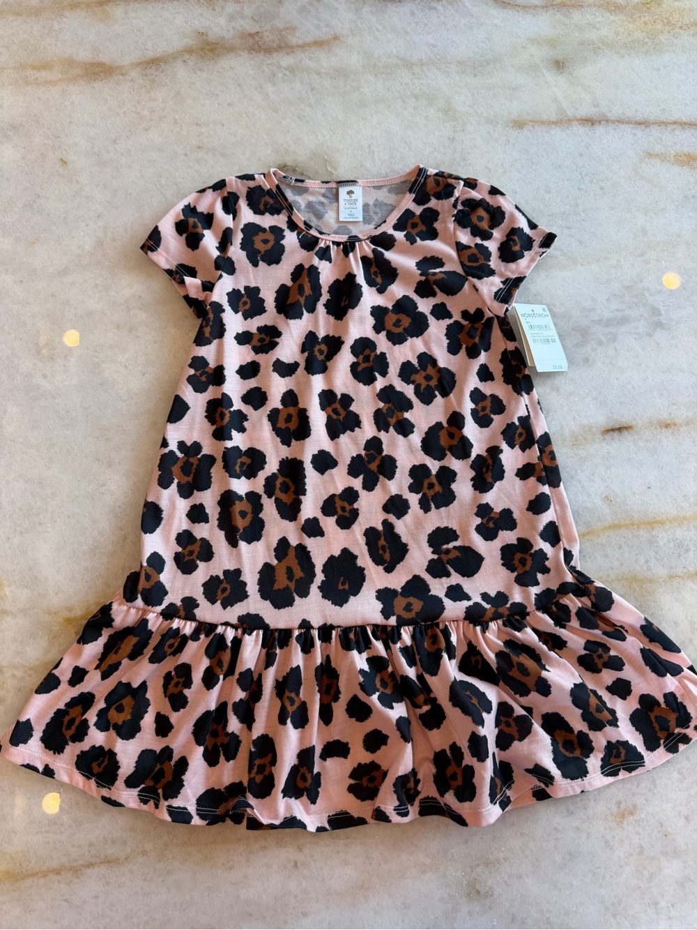 NWT Tucker + Tate-  Pink Leopard Print Ruffle Hem Sleep Dress